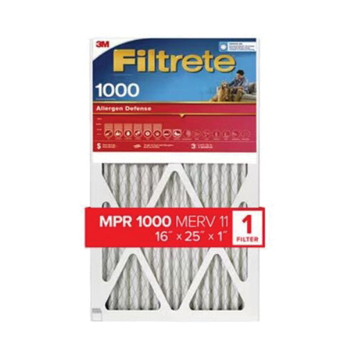 Filtrete™ 9801-4 Allergen Defense Air Filter, 16 in W, 25 in H, 11 MERV