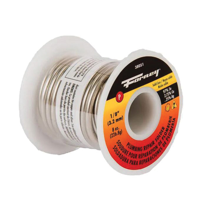 Forney® 38051 Plumbing Repair Solder, Lead-Free, Solid Wire, 1/8 in Dia, 430 deg F Melting