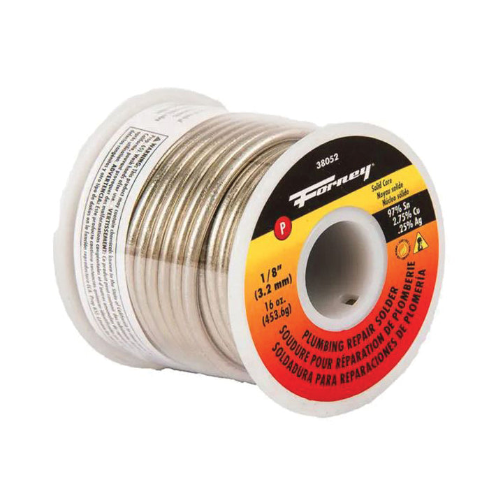 Forney® 38052 Plumbing Repair Solder, Lead-Free, Solid Wire, 1/8 in Dia, 430 deg F Melting