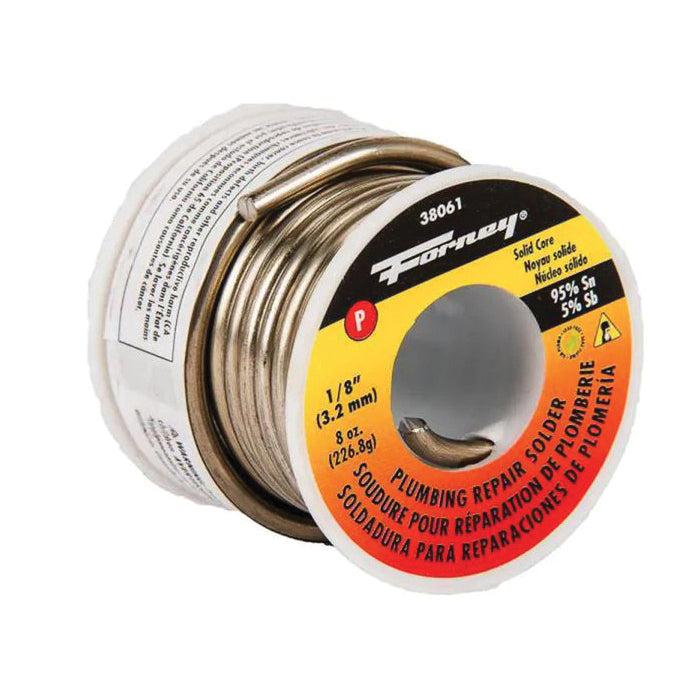 Forney® 38061 Plumbing Repair Solder, Lead-Free, Solid Wire, 1/8 in Dia, 464 deg F Melting