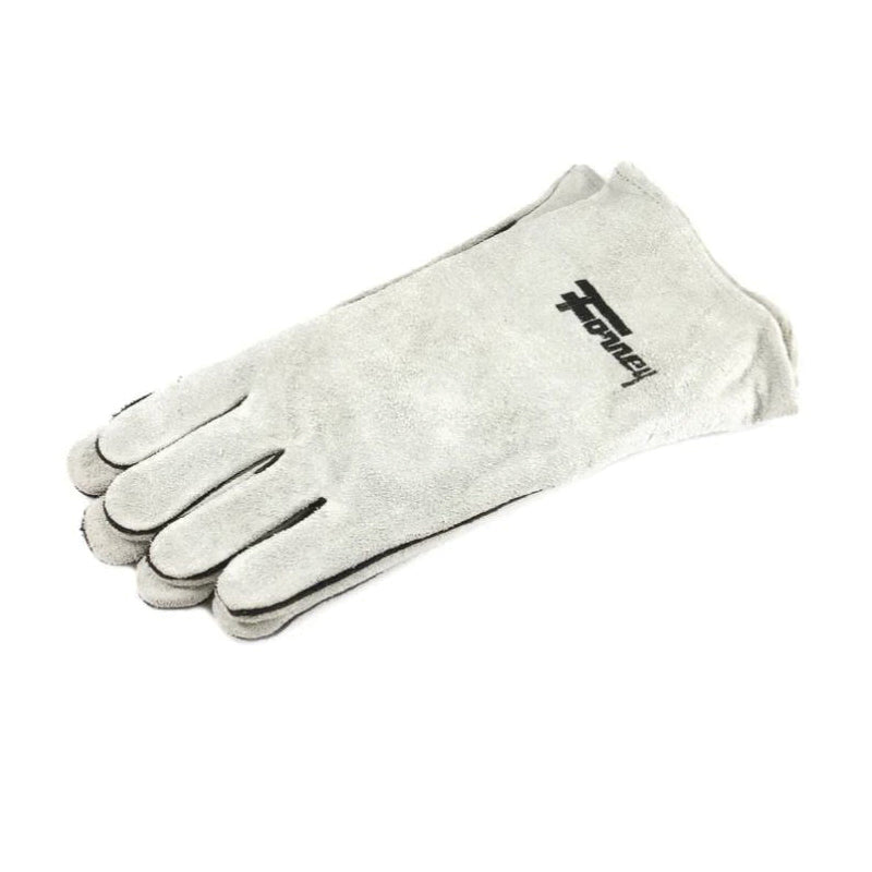 Forney® 55200 Welding Gloves, Men, L, Wing Style Thumb, Extended Gauntlet Cuff, Split Leather Glove, Gray Glove