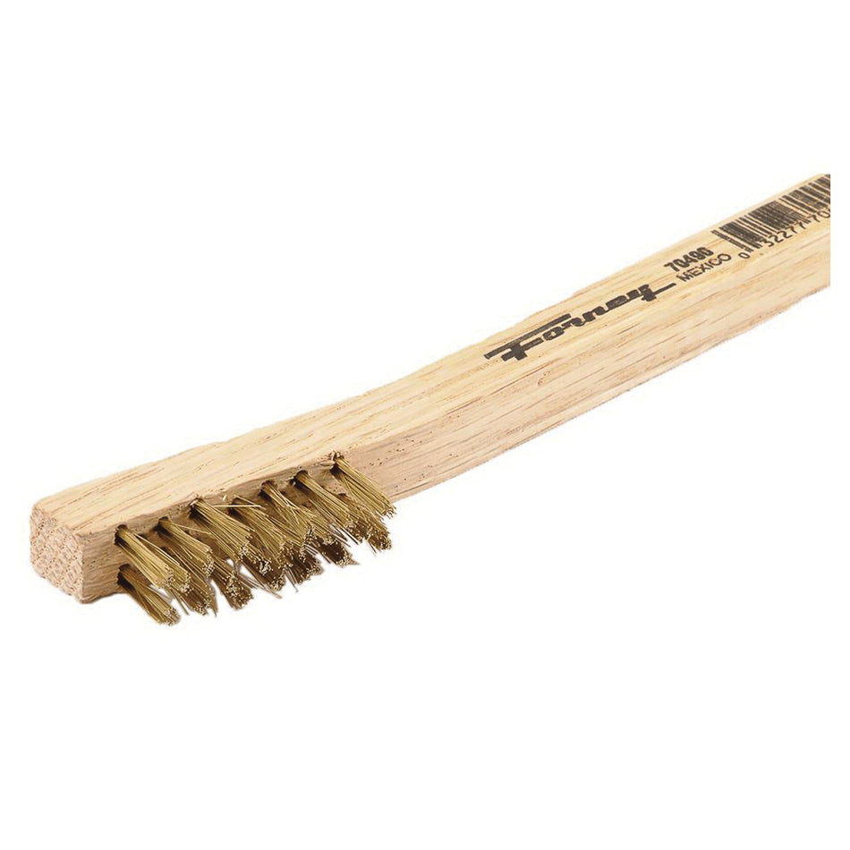 Forney® 70490 Scratch Brush, 7-3/4 in OAL, 3 x 7 -Row, Brass Bristle