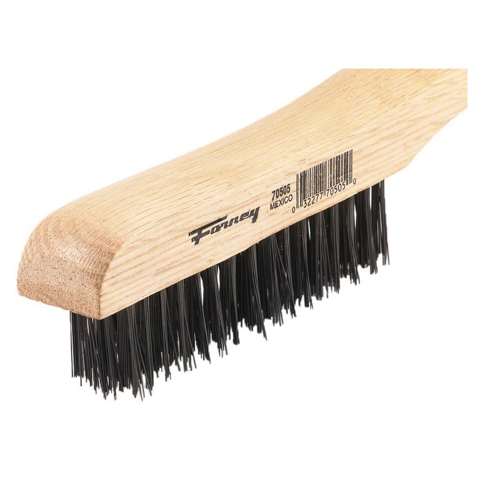 Forney® 70505 Scratch Brush, 10-1/4 in OAL, 4 x 16 -Row, Carbon Bristle