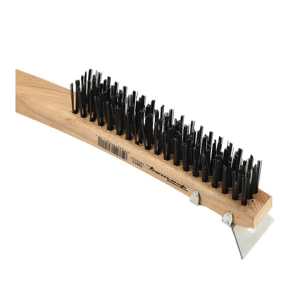 Forney® 70511 Scratch Brush, 10-1/4 in OAL, 3 x 19 -Row, Carbon Bristle