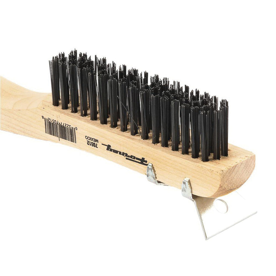 Forney® 70512 Scratch Brush, 10-1/4 in OAL, 4 x 16 -Row, Carbon Bristle