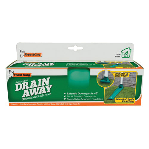 Frost King® DE46 Automatic Drain Away, 46 in L, Plastic, Green