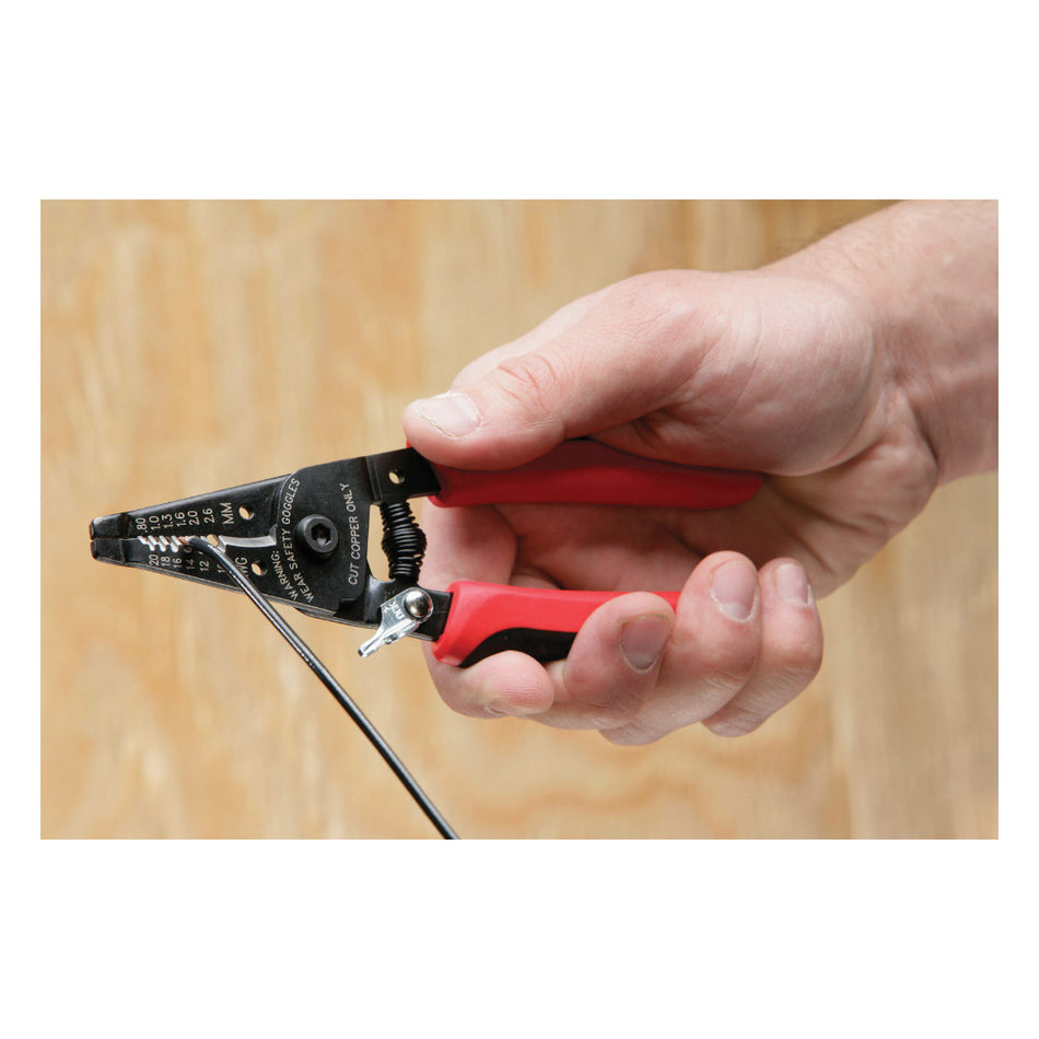 GB® GS-360 4-In-1 Stripper With Lock, 20 to 10 AWG, 22 to 12 AWG Cable/Wire, Cushion Grip, Ergonomic Handle