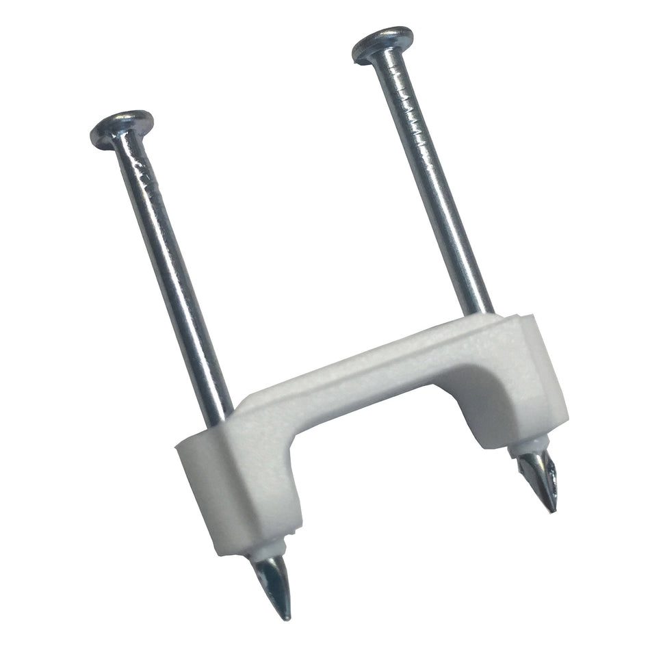 GB® PS-150Z Cable Staple, 1/2 in W Crown, 1-1/4 in L Leg, 14 ga, Polyethylene Staple, White Insulation