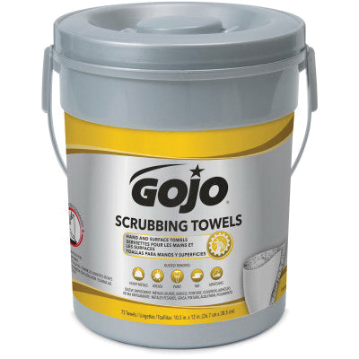 GOJO® 639606 Scrubbing Wipes, Citrus, 72 Count, Bucket