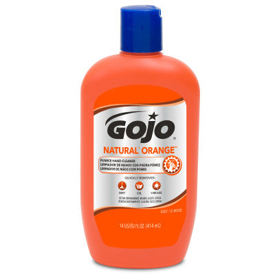 GOJO® Natural Orange™ 0957-12 Hand Cleaner With Pumice, Liquid, Citrus, 14 oz, Squeeze Bottle