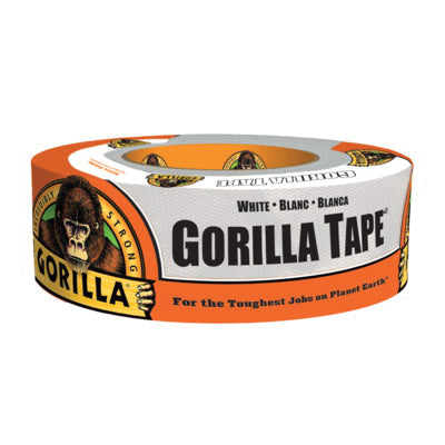 GORILLA® 6025001 Duct Tape, 17 mil Thick, 1.88 in W, 30 yd L, White, Cloth Adhesive