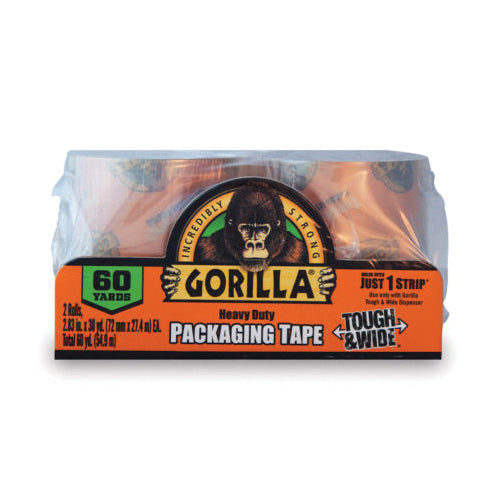 GORILLA® 6030402 Heavy-Duty Packaging Tape Tough and Wide Refill, 2.83 in W, 30 yd L