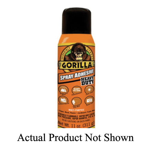 GORILLA® 6301502 Spray Adhesive, Gas, Clear, 24 hr Curing, 14 oz, Aerosol Can