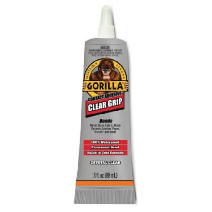 GORILLA® Clear Grip® 8040002 Contact Adhesive, Liquid, Clear, 24 hr Curing, 3 oz, Tube