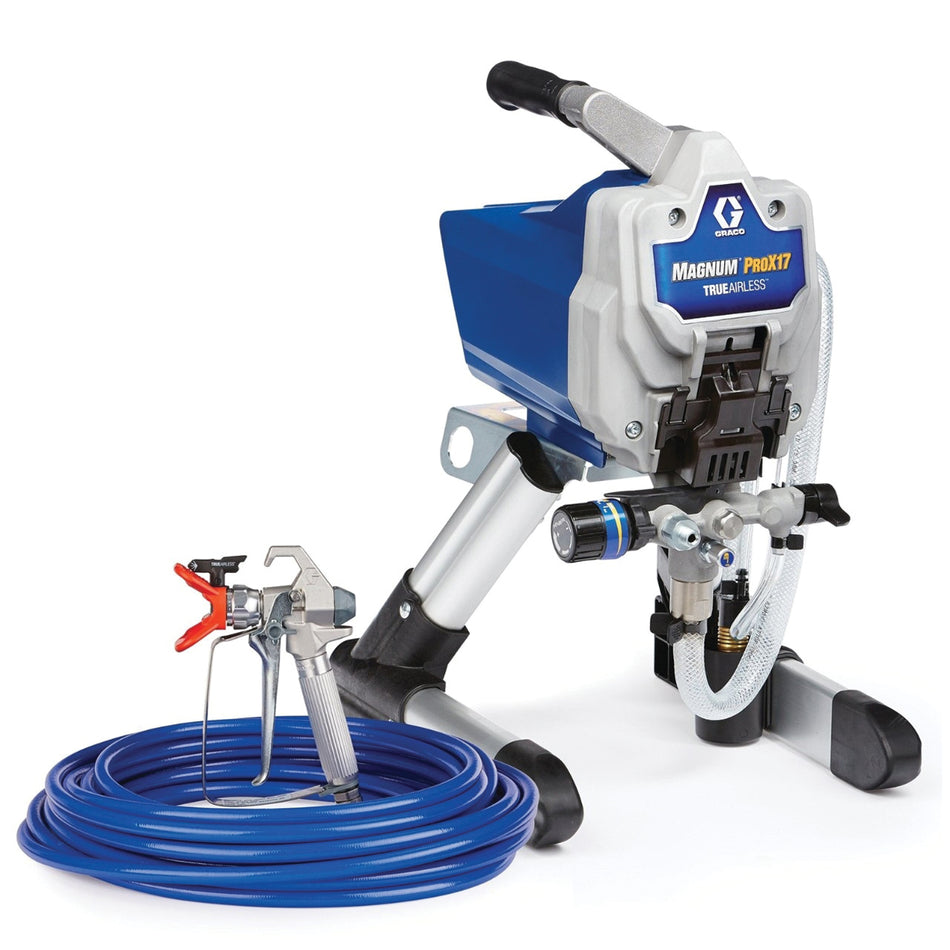 GRACO® Magnum ProX17 TrueAirless Pro Series 17G177 Sprayer, Electric, 3/4 hp, 559 W, Piston Pump, 0.34 gpm, 1-Gun