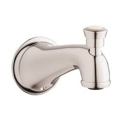 GROHE 13603000 Wall-Mount Diverter Tub Spout, 3/4 in Connection, FIP, NPT Connection, Metal, Chrome