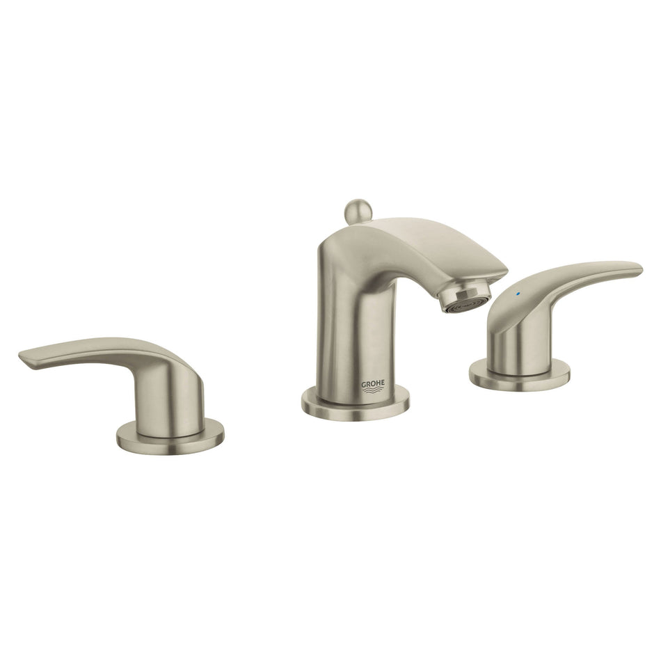 GROHE 20294ENA, Eurosmart® Collection, 2-Handle, Deck, Widespread, Bathroom Faucet, Pop-Up, Brushed Nickel