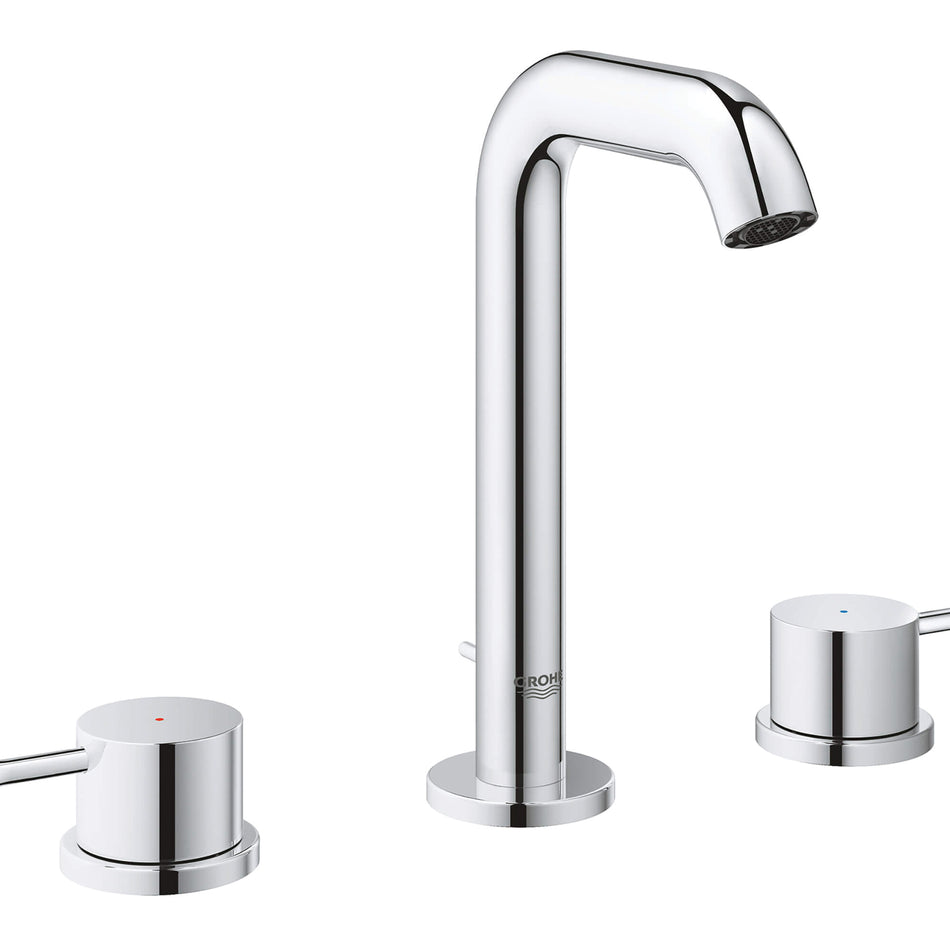 GROHE 2029700A, Essence New Collection, 2-Handle, Deck, Widespread, Bathroom Faucet, Pop-Up, StarLight® Chrome