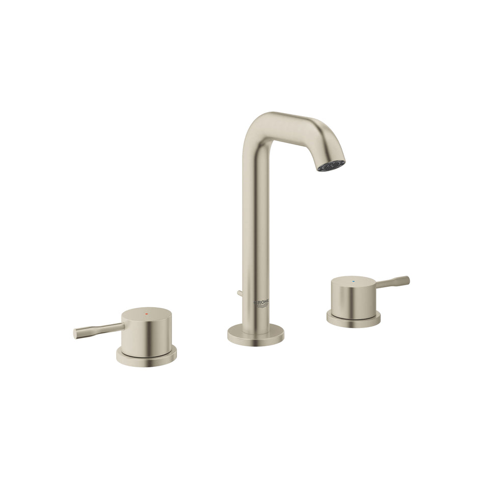 GROHE 20297ENA, Essence New Collection, 2-Handle, Deck, Widespread, Bathroom Faucet, Pop-Up, Brushed Nickel