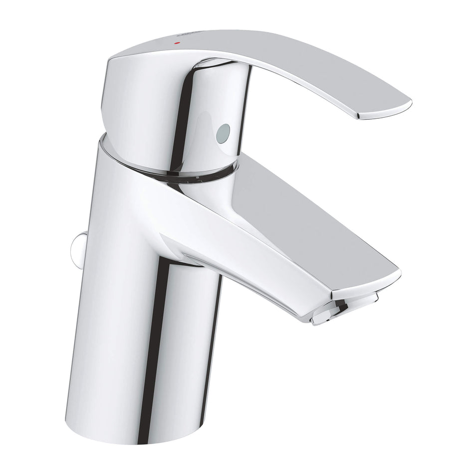 GROHE 3264200A, Eurosmart® Collection, 1-Handle, Deck, Single-Handle, Bathroom Faucet, Pop-Up, StarLight® Chrome