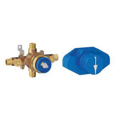 GROHE 35015001 GrohSafe™ Pressure Balance Rough-In Valve, 1/2 x 1/2 in, MIP, 6.4 gpm, Brass Body