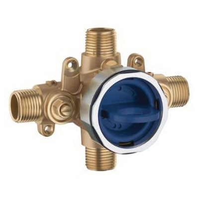 GROHE 35110000 GrohSafe™ 3.0 Pressure Balance Rough-In Valve, 1/2 x 1/2 in, MNPT x Sweat, 45 psi, 5.2 gpm, Brass Body