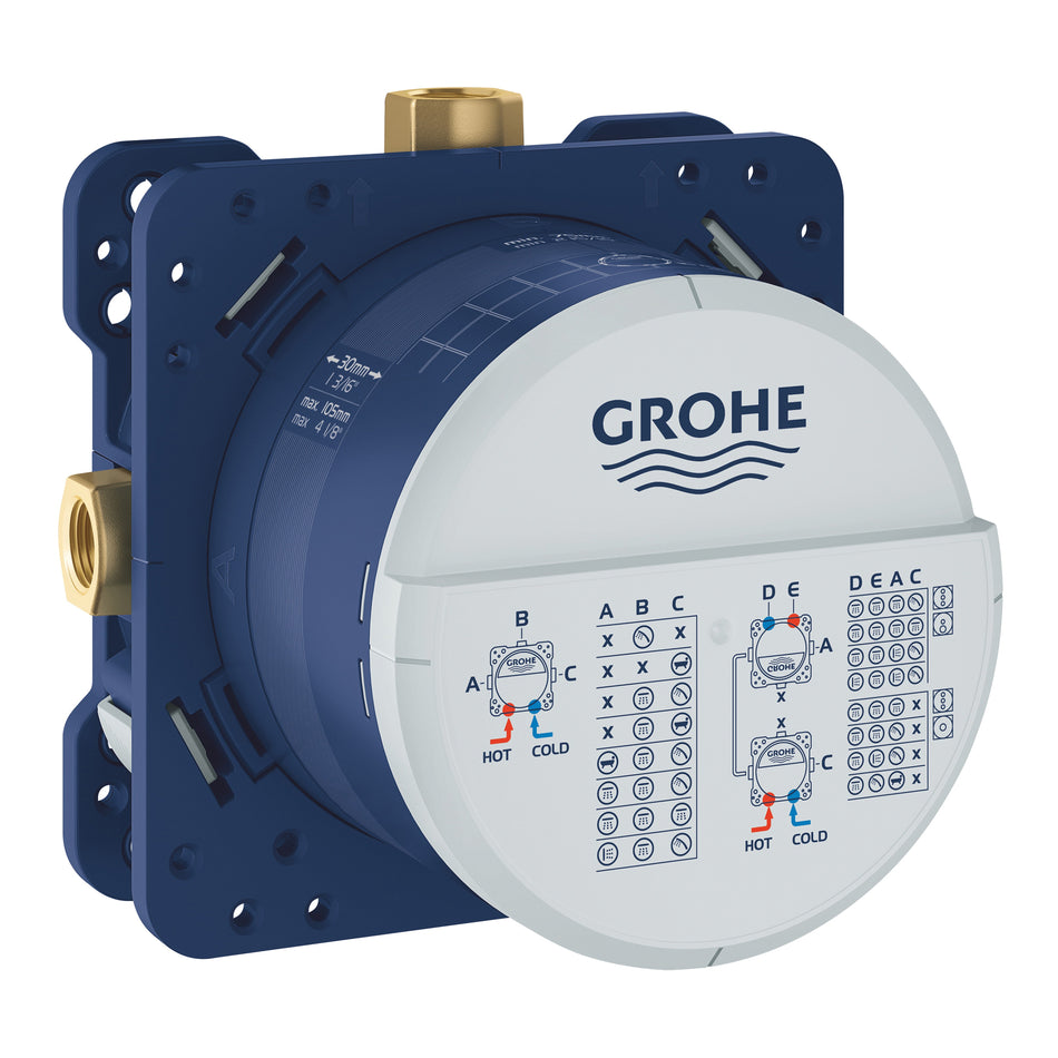 GROHE 35601000 Valve Smart Box, Rapido® Collection, 1/2 x 1/2 in Connection, FNPT Connection, 6-15/16 in W Box