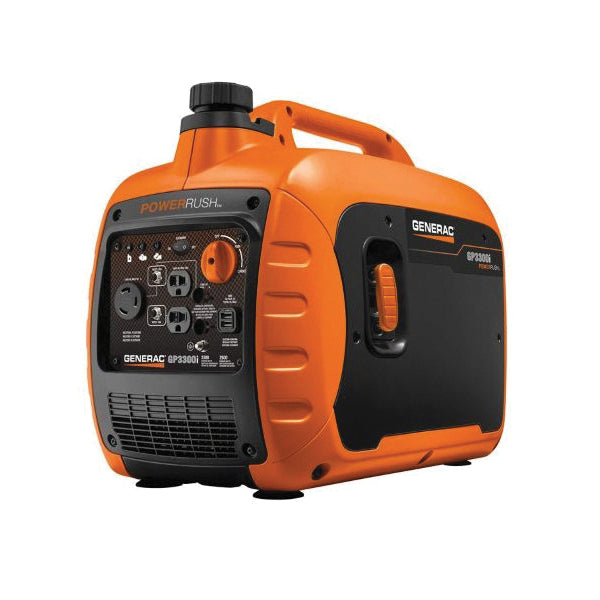 Generac® GP3300i Series 7154 Portable Inverter Generator, 120 V, 3300 W, 1.06 gal Fuel Tank, Recoil Pull Start Start