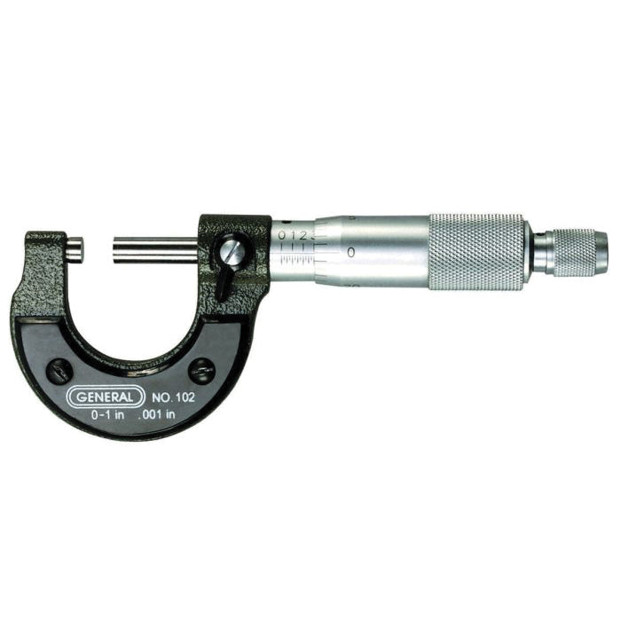 General® 102 Utility Micrometer, 0 to 1 in Measuring Range, +/-0.001 in Accuracy