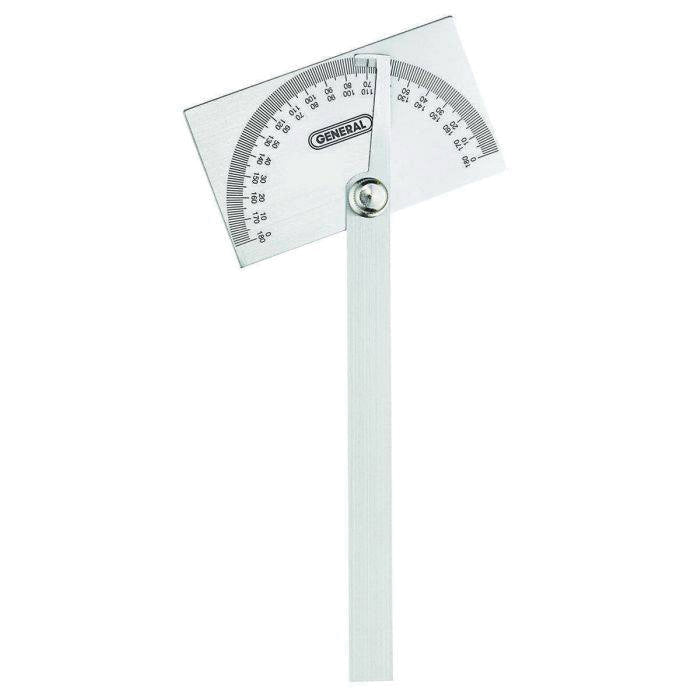 General® ANGLE-IZER® 17 Angle Protractor, 0 to 180 deg Measuring Range, Stainless Steel, Chrome-Plated