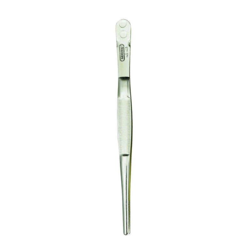 General® 403 Industrial Tweezer With Blunt Serrated Tip, 6 in L, Stainless Steel