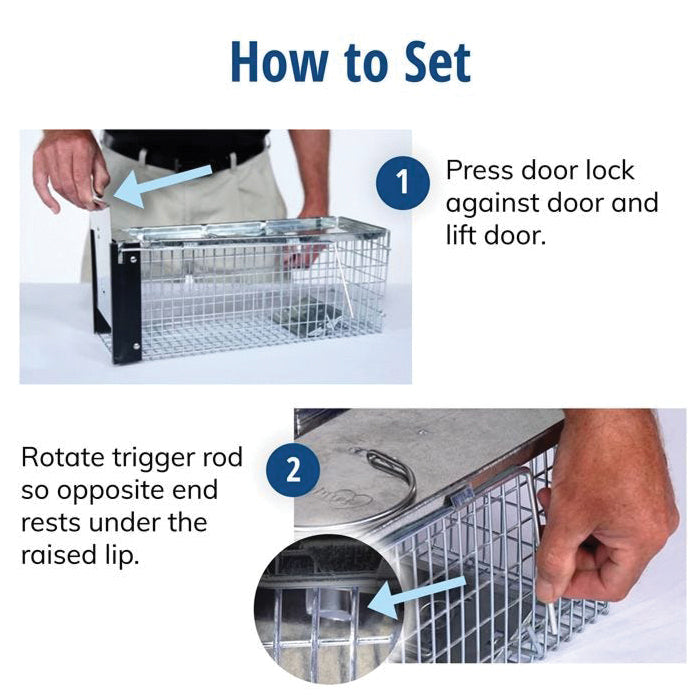 HAVAHART® 0745 1-Door Trap, Chipmunks, Rats, Squirrels, Voles, Weasels, Steel, 16 in L, 6 in W, 6 in H