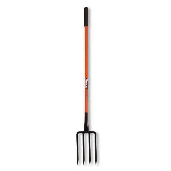 HISCO™ HISF4L Roofer's Fork, 4 -Tine, 7-1/4 in W Tine, 10-3/4 in L Tine, Steel Tine, Fiberglass Handle