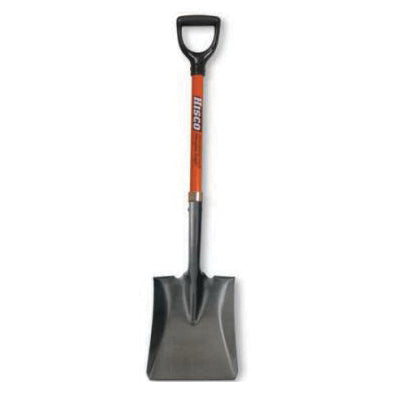 HISCO™ HISP2D Shovel, 8-5/8 in W Blade, 11-1/4 in L Blade, Steel Blade, 27 in L Handle, Fiberglass Handle