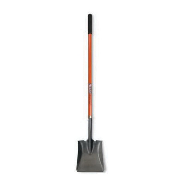 HISCO™ HISP2L Shovel, 8-5/8 in W Blade, 11-1/4 in L Blade, Steel Blade, 47 in L Handle, Fiberglass Handle