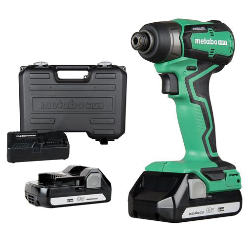 HITACHI WH18DDXM Sub Compact Impact Driver Kit, Tool/Kit: Kit, 1/4 in Drive, Hex Drive, 1240 in-lb, 0 to 4000 ipm