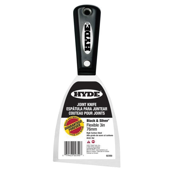 HYDE® 02350 Flexible Joint Knife, 3 in W Blade, High Carbon Steel Blade, Nylon Handle