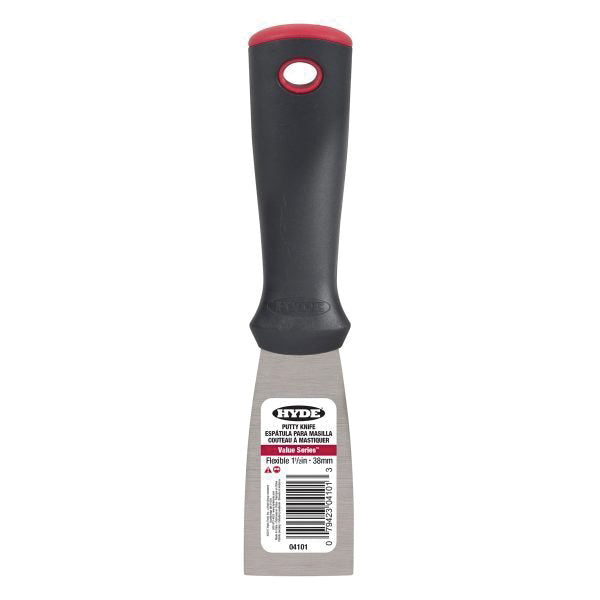 HYDE® Value™ Series 04101 Flexible Putty Knife, 1-1/2 in W Blade, High Carbon Steel Blade