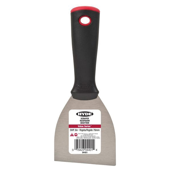 HYDE® Value™ Series 04401 Stiff Scraper, 3 in W Blade, High Carbon Steel Blade