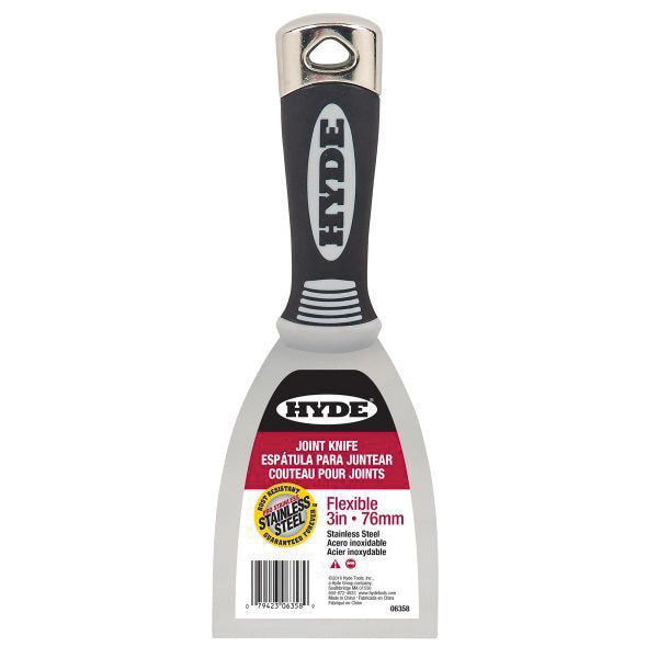 HYDE® Pro Stainless™ 06358 Joint Knife, 3 in W Blade, Stainless Steel Blade, Hammer Head® Handle