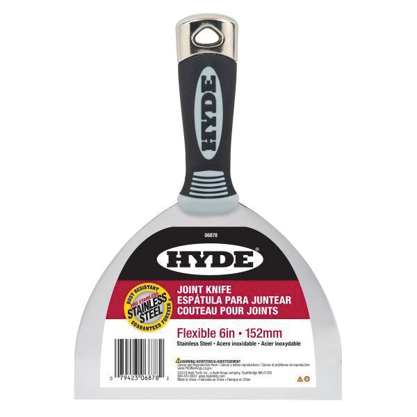 HYDE® Pro Stainless™ 06878 Joint Knife, 6 in W Blade, Stainless Steel Blade, Hammer Head® Handle