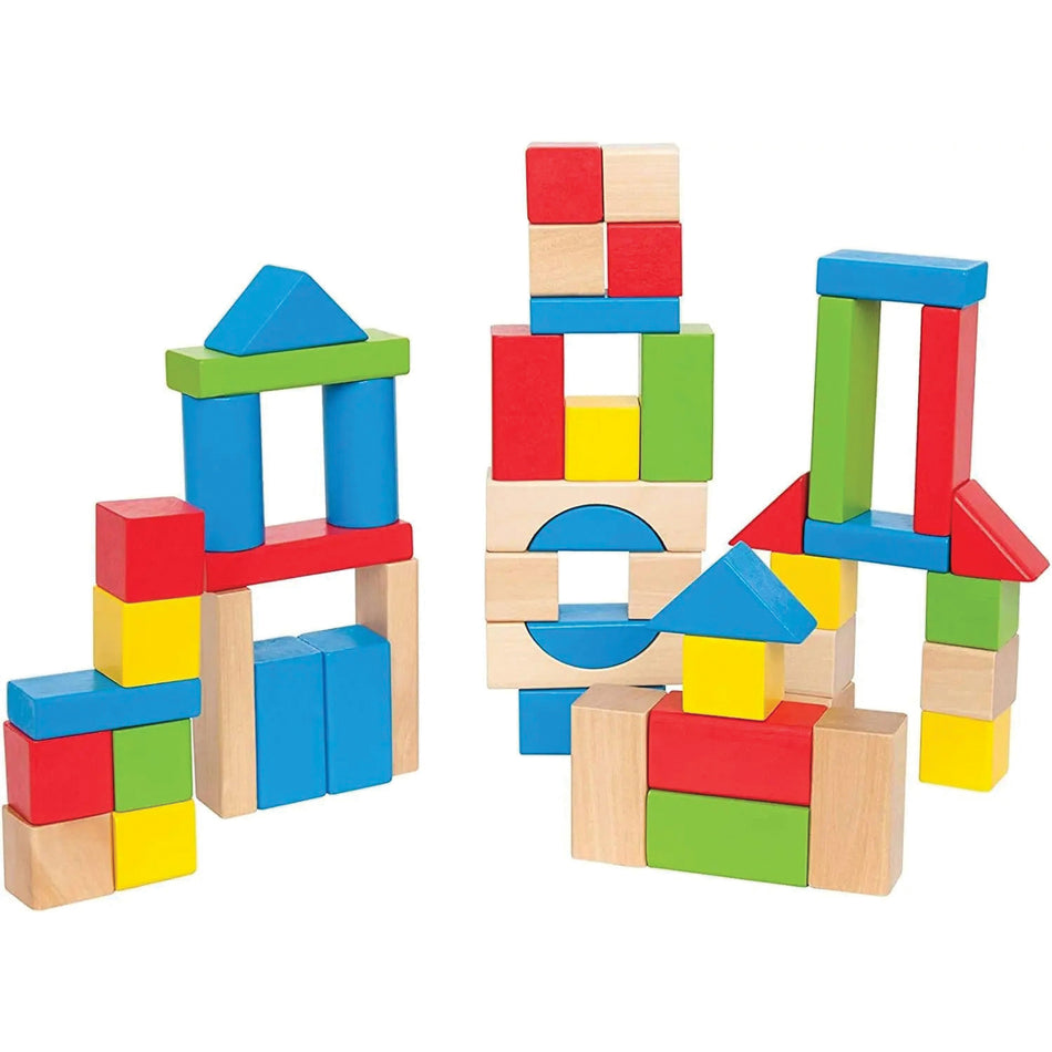 Hape E0409 Kid's Building Block, 12+ months, Cotton/Maple Wood, 50-Piece