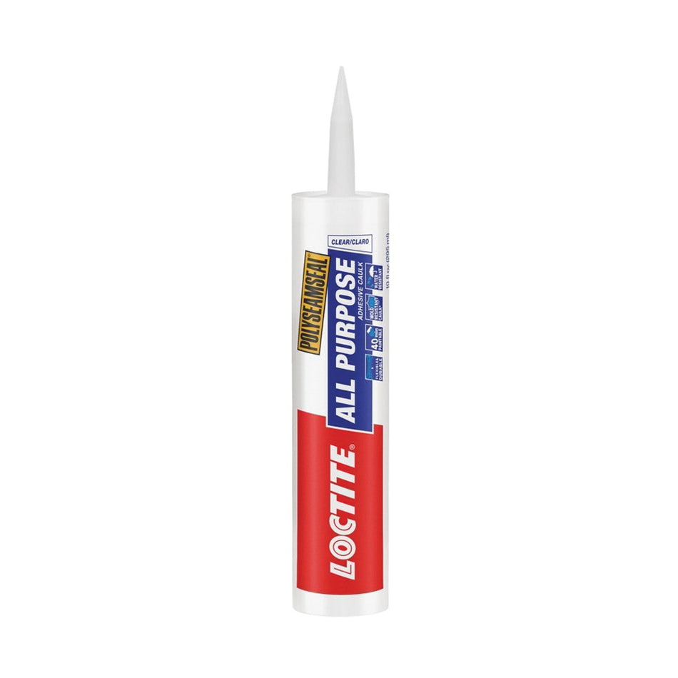 Henkel POLYSEAMSEAL® 2154740 All-Purpose Adhesive Caulk, Liquid, Clear, Acrylic, Rubber Base, 2 to 7 days Curing, 10 oz