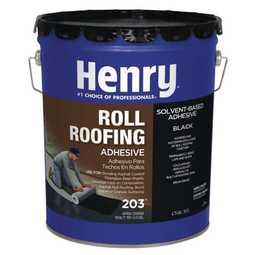 Henry® HE203071 Roll Roofing Adhesive, Paste, Black, Asphalt Base, 1.5 to 2 sq-ft/gal Coverage, 5 gal