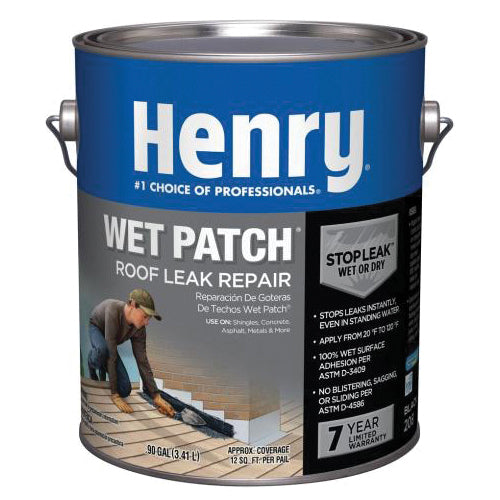 Henry® Wet Patch® HE208042 Roof Leak Repair, Paste, Black, Asphalt Base, 12 sq-ft/gal Coverage, 1 gal