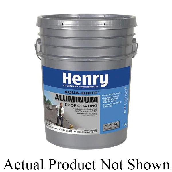 Henry® Aqua-Brite™ HE558107 Roof Coating, Black/Silver, 50 g/L VOC, 100 sq-ft/1.5 gal Coverage Area, 1 gal