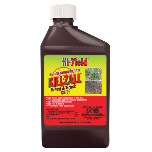 Hi-Yield® KILL-ZALL® 33691 Weed and Grass Killer, Viscous Liquid, Clear/Yellow, Slight Amine Like, Super Concentrated