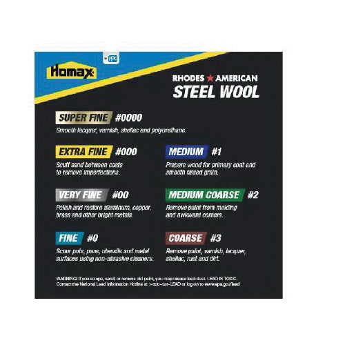 Homax® 10121110 Steel Wool Pad, 0 Grit, Fine Grit