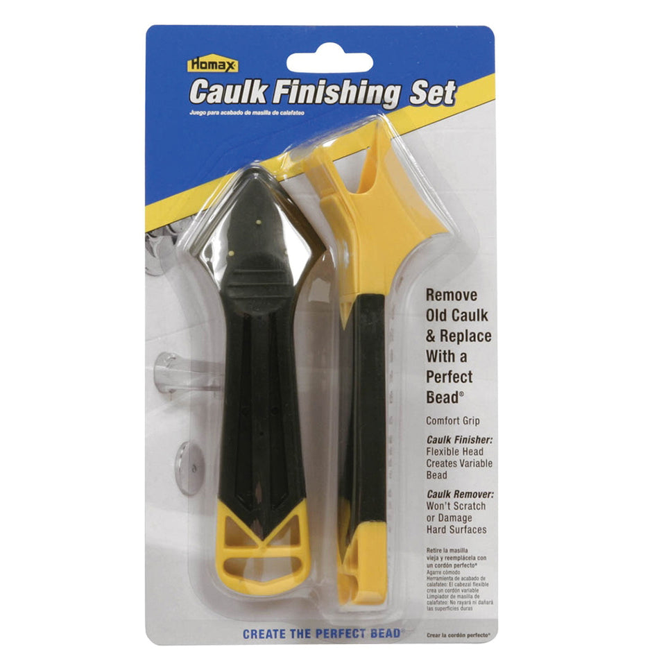 Homax® 5860 2-Piece Caulking Tool Kit, Sharp Blade, Rubber Handle