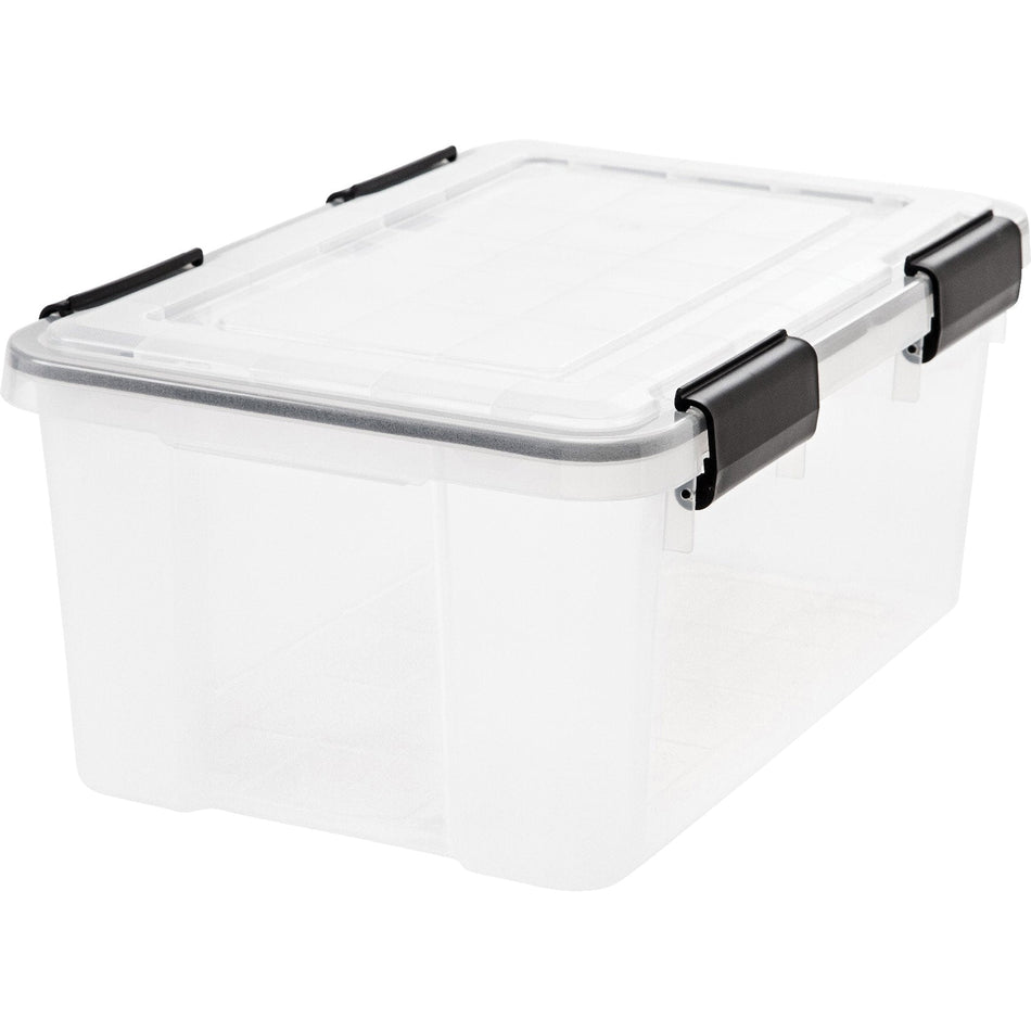 IRIS® 110380 Storage Box, 19 qt Capacity, 17-1/2 in L, 11-3/4 in W, 7.88 in H, Clear, Plastic